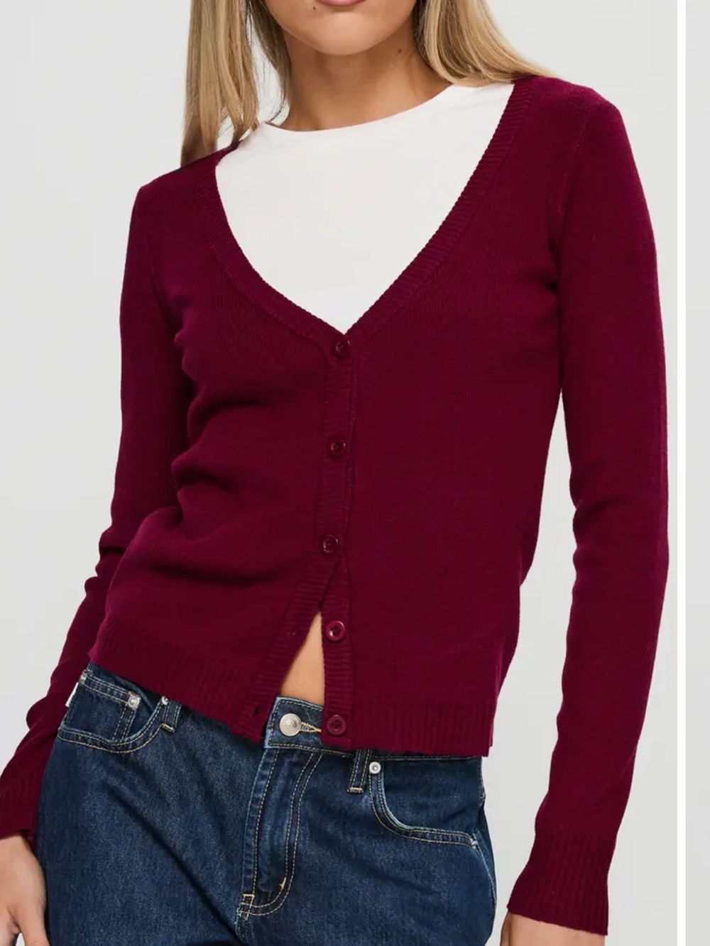 Princess Polly York V-Neck Cardigan Cherry Red NWT Size 0